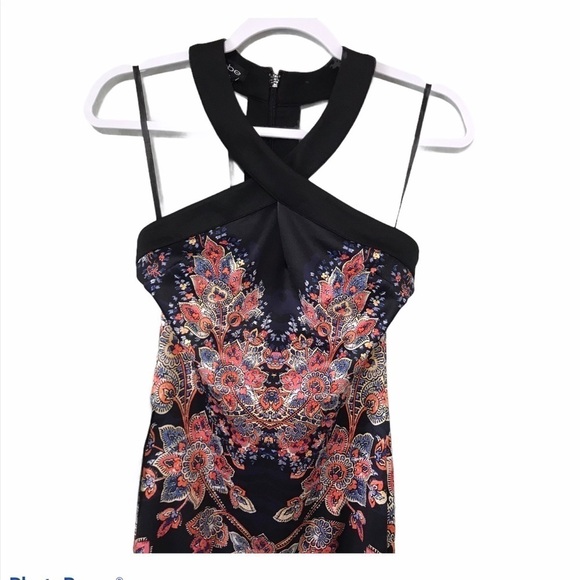 BeBe Floral Print Criss Cross straps Dress New D61 - Picture 3 of 9